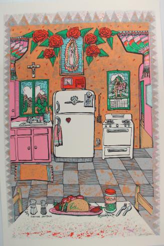 Cocina Jaiteca from the "National Chicano Screenprint Taller 1988-89" portfolio