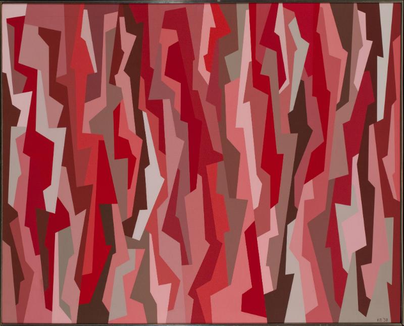 Interlocking Forms (Burnt Umber, Cadmium Red Medium, Cadmium Red Deep)
