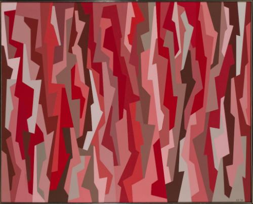 Interlocking Forms (Burnt Umber, Cadmium Red Medium, Cadmium Red Deep)