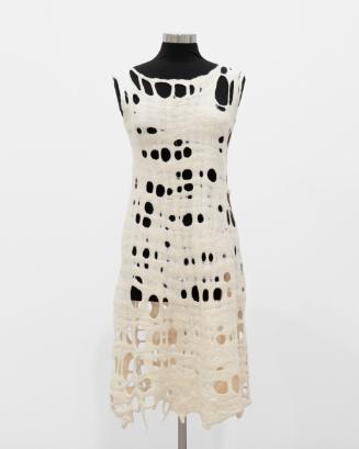 White Felted Dress, from the series "A-Z Fiber Form Uniform"